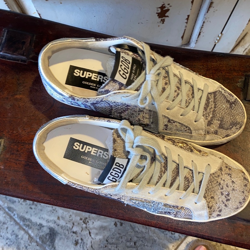 Golden Goose Superstar White  Snake skin toe-eur 38 - Picture 3 of 14